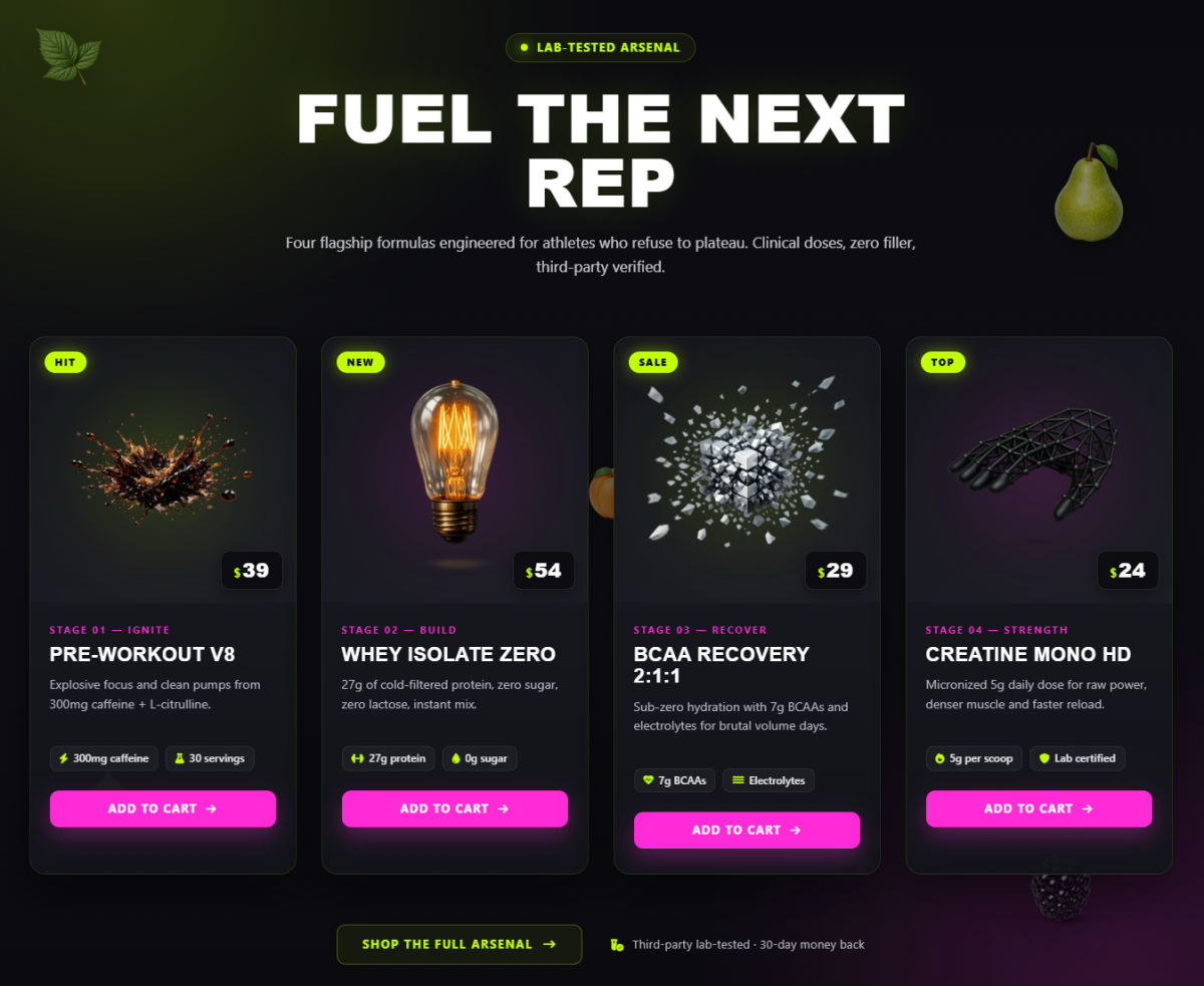 Sports Nutrition Brand Template